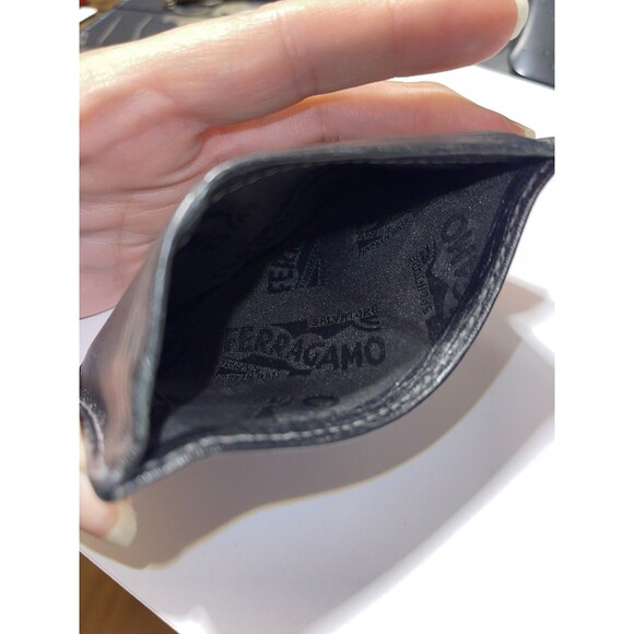 Salvatore Ferragamo Men’s Credit Card Holder Nameplate Calfskin Hammered Finish - Picture 4 of 10